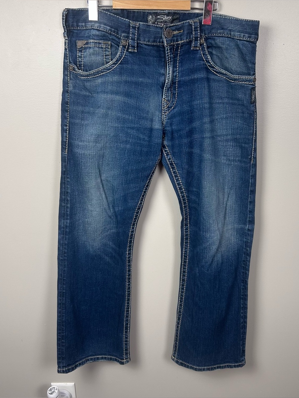 Silver Jeans Co. Zac Men’s 36 Medium Wash Bootcut Jeans Western Y2K READ